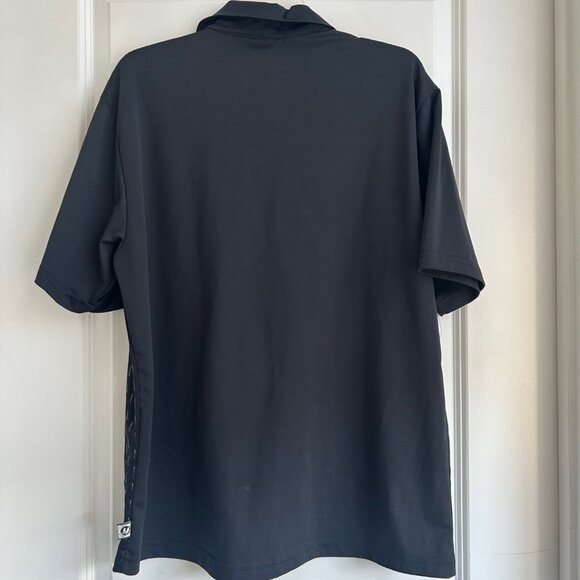 YMLA Vintage Black 90s Y2K Club Polyester Short Slv Mens Club Punk Disco M - Picture 6 of 8